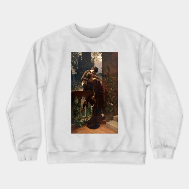 Romeo and Juliet on the Balcony by Julius Kronberg Crewneck Sweatshirt by Classic Art Stall